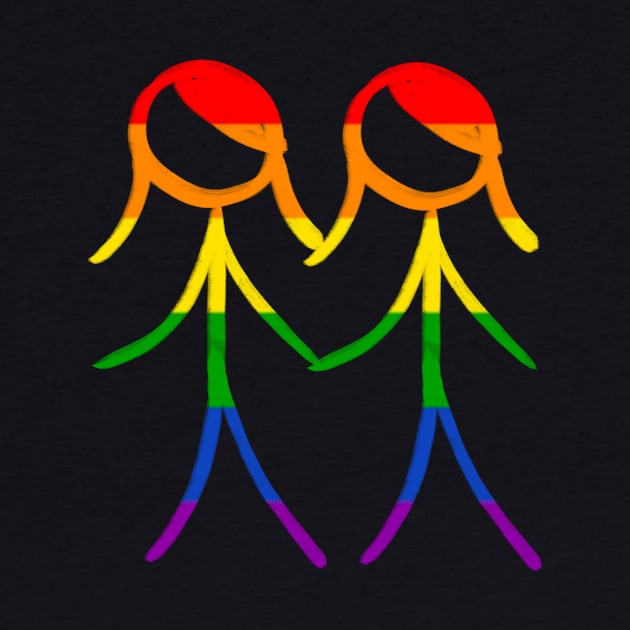 Rainbow Lesbian stick figures by WelshDesigns